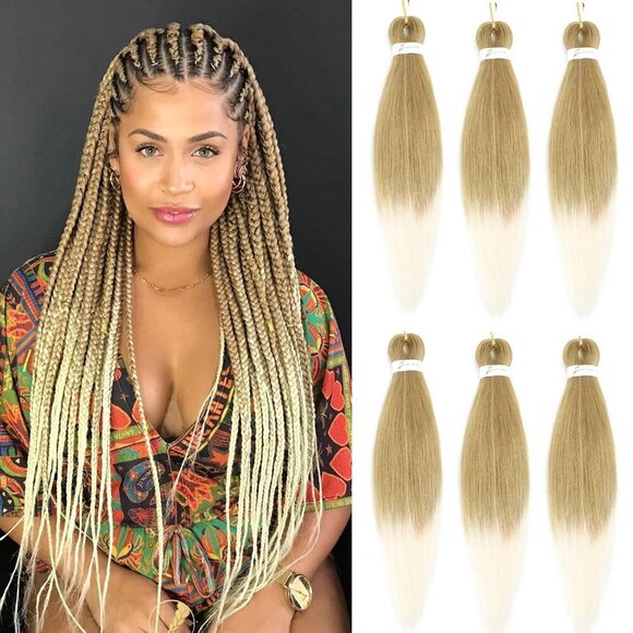 Pre Stretched Braiding Hair Long Braid 24 Inch 6 Packs Braiding Hair Extensions - Picture 1 of 7